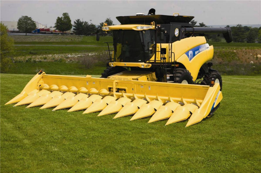 New Holland with maize header
